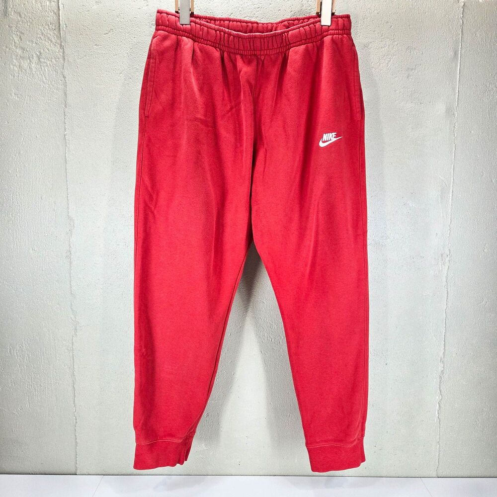 Vintage 90s Nike Red Fleece Sweatpants Joggers Made in Jordan Sz 2XL